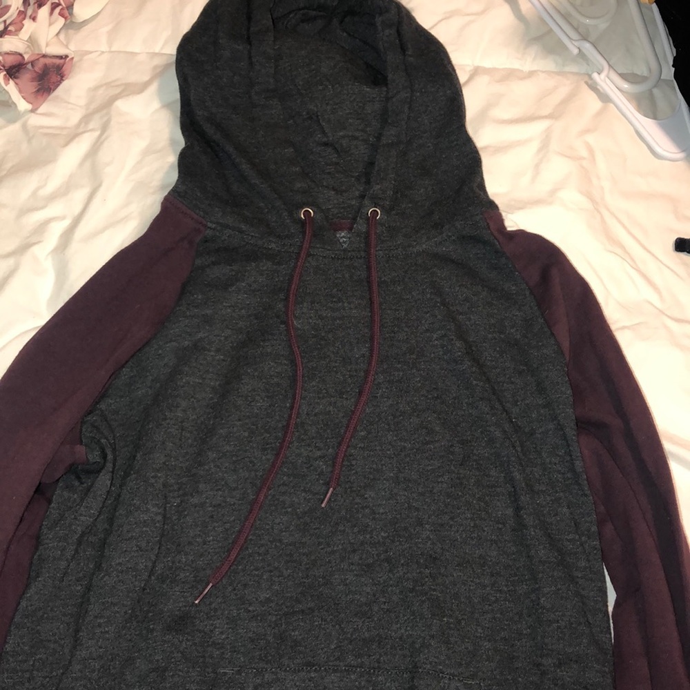 Maroon and Gray hoodie